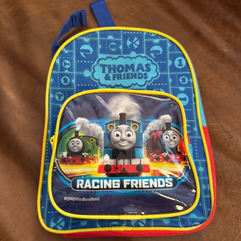 Thomas and Friends Racing Friends Small Backpack Used Clips Missing